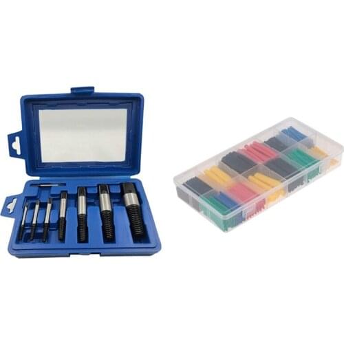 280Pcs Heat Shrink Tubing 2:1 Wire Electrical Sleeving with 8PCS Damaged Screw Broken Bolt Water Pipe Remover Set