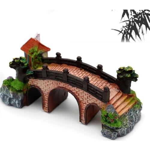 3 Sizes Vintage Arch Bridge Aquarium Fish Tank Landscaping Decoration Fish Tank Aquarium Platform Decoration Background Tool