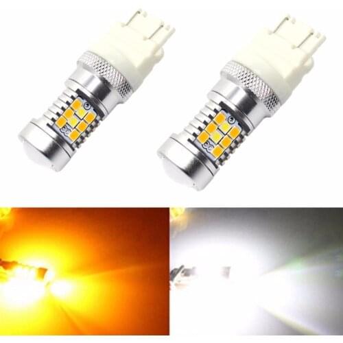 3157 Standard SRCK CK Socket 4157NA Dual Color White Amber LED Switchback Extremely Super Bright High Power PX 28-SMD LED Bulbs