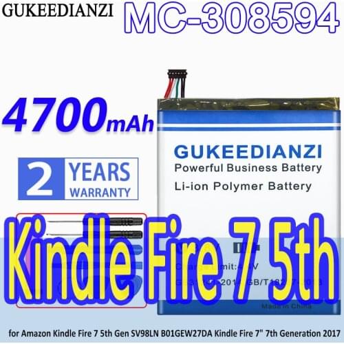 High Capacity GUKEEDIANZI Battery MC-308594 4700mAh for Amazon Kindle Fire 7 5th Gen SV98LN Batteries + Free Tools Fire7