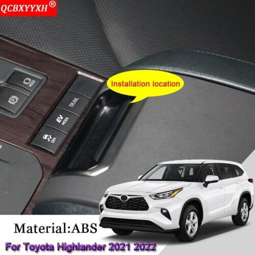 Car Styling ABS Car Armrest Box Handle Frame Sticker Sequins Cover Automobile Accessories For Toyota Highlander Kluger 2021 2022
