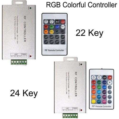 DC12-24V 20 Key 18A 24 Key 24A Colorful RGB Wireless Controller Light Strip Dimmer Radio Frequency Remote Control