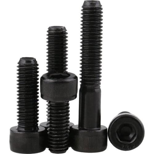 2-10Pcs DIN912 M6 M8 Black Grade 12.9 Carbon Steel Hex Socket Head Cap Screw Bolts Length 8/10/12/14/16/18/20/22/25-105mm