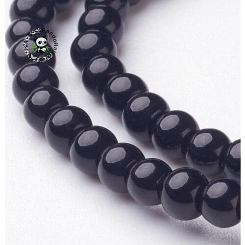 110pcs/strand 3mm Black Glass Round Beads Loose Spacer Round Beads for Jewelry Making DIY Bracelet Necklace Accessories