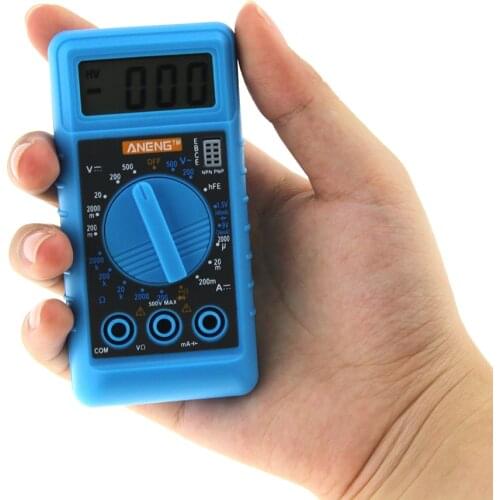 ANENG Mini Digital Multimeter with Buzzer Overload protection Pocket Voltage Ampere Ohm Meter DC AC LCD Portable