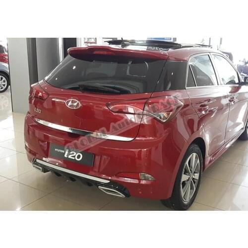 For Hyundai I20 2008-2021 Chrome Tailgate Trunk Trim Bottom Lath Body Car Auto Accessory Diffüser Spilitter Car-styling