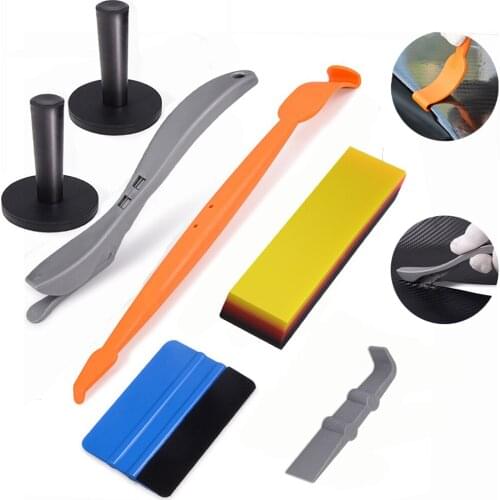 FOSHIO Magnet Vinyl Edge Micro Squeegee Car Wrap Tool Set Carbon Film Sticker Wrapping Magnetic Holders Cutter Knife Window Tint