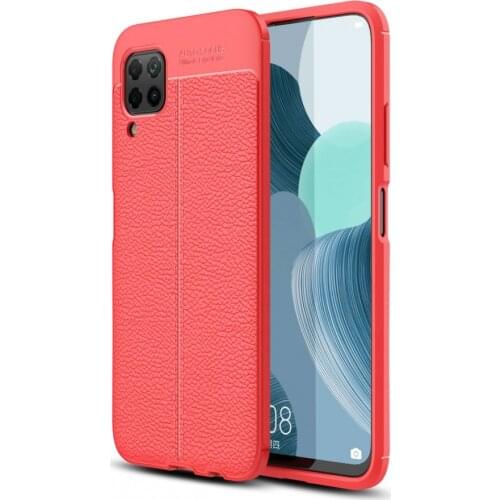 Huawei P40 Lite Leather Looking Silicone Red