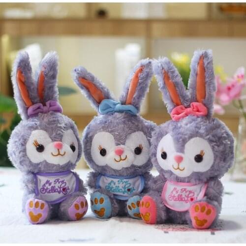 Disney Star Dew Doll Net Red Dress Bellyband Purple Rabbit Soft Cute Kawaii Plush Toy Children Girl Gift