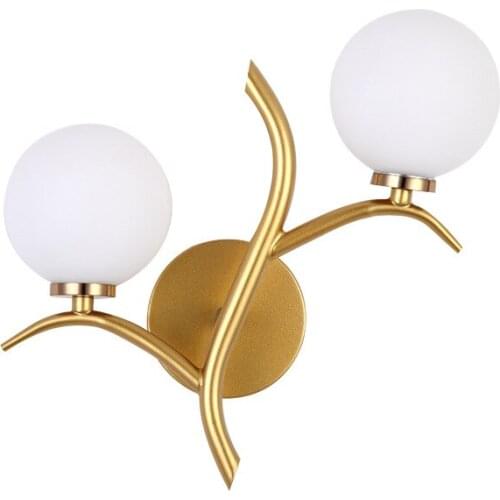 Nordic Metal LED Wall Lamp Glass ball Postmodern golden Wall lamp G9 Loft cafe Bedside light porch corridor Wandlamp lighting