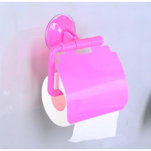 Wall Mounted Sucker Toilet Paper Holder Shelf Tissue Rack Plastic Toilet Roll Paper Tray Paper Towel Rack Bathroom Organizer