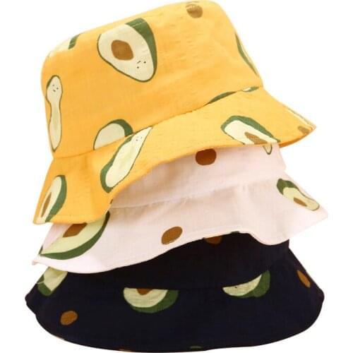 WeMe Parent-Child Hat Avocado Fisherman Hat Summer 0utdoor Parent-Child Travel Bucket Hat
