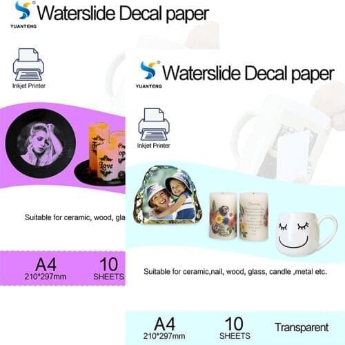 40Pcs=30 Transparent +10 White) Inkjet Water Slide Decal Paper A4 Size Printing Transfer Paper Waterslide Decal Paper For Mugs