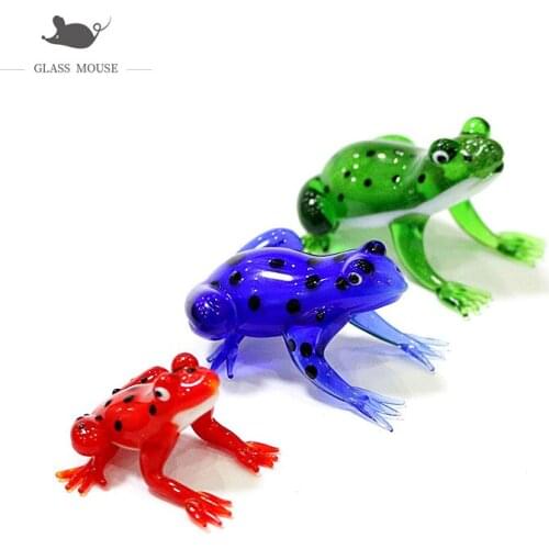 Different Styles Easter Animal Figurine Mini Cute Murano Glass Frog Ornaments Collection Holiday Party Gifts For Kids Home Decor