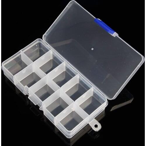 K3ND 10/15 Compartment Adjustable Jewelry Clear Beads Storage Organizer Box Holder