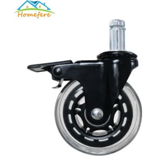 5Pcs Office Chair Casters Wheels 2.5/3 Inch Swivel Rubber Caster Wheels Soft Safe Replacement Rollers Casters Furniture Hardware