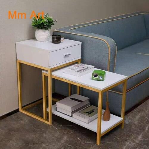 Light Luxury Sofa Side Table Corner Table Living Room Modern Minimalist Bedside Table Mini Small Coffee Table
