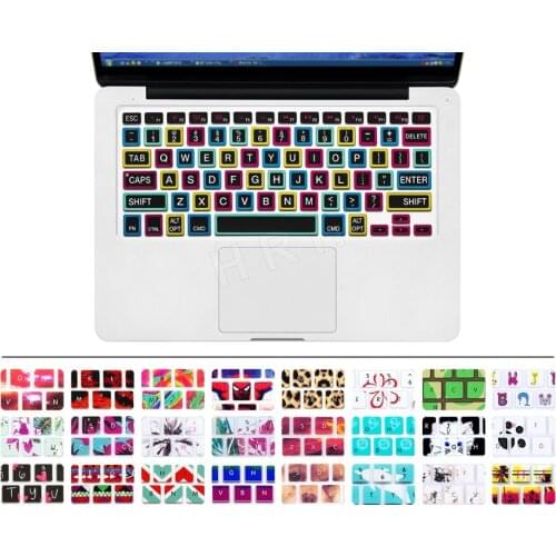 For Apple Mac Macbook Pro 13 15 17 Air 13 Retina 13 US layout Silicone Flower Decal Rainbow Keyboard Cover Keypad Skin Protector