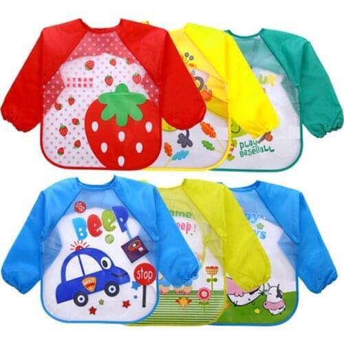 Feeding Baby Bibs Waterproof Bandana Cute Full Sleeve Bibs for Baby Girl Bib Saliva Boy Burp Cloths Newborn Slabbetjes Things