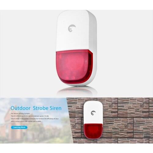 Smart Wireless Outdoor Flash Siren Sound Strobe Flash Alarm Siren For H6 wifi Home Security Alarm System