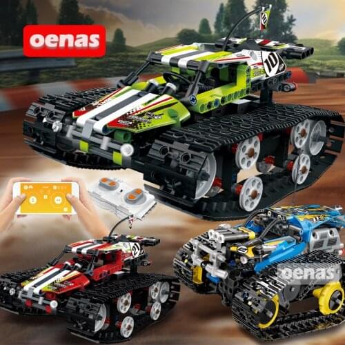 MOULD KING MOC Crawler Car Racing APP Remote Control Car RC Tracked Racer Building Blocks High-Tech 42065 Toys Brick 13023 13024