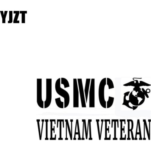 YJZT 15.2CM*8.2CM USMC VIETNAM VETERAN Vinyl Decal Car Sticker Marine Corps Semper Fi Black/Silver C3-0072