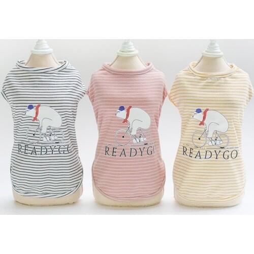 Pet Dog Clothes Summer Costume Vest Outdoor Summer Cheap Dog Clothes Vest Tshirt Refreshing Summer Thin Section Striped Vest