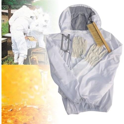 1 set Beekeeping Protective Clothing Bee Hive Kit Suit Sheepskin gloves, nest frame clip, bee brush Beekeeping set supplies