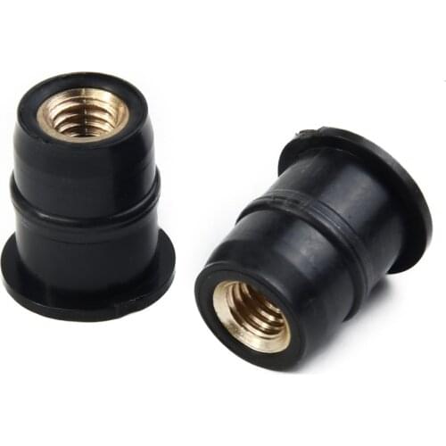 10Pcs M5 Rubber Well Nuts Windscreen Blind Fastener Windshield Fairing Cowl Vibration Damper For Motorcycle ATV