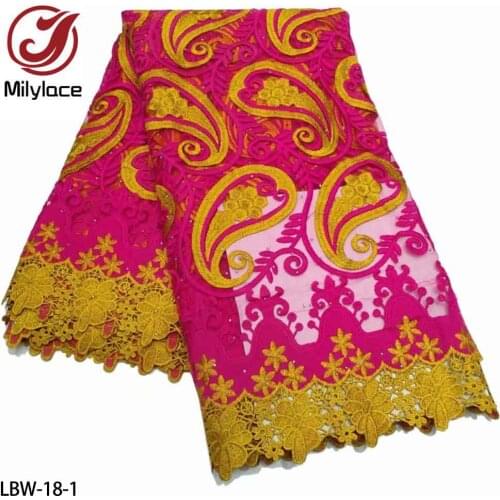 2021 High Quality French Net Lace Nigerian Lace Fabric African Tulle Lace with Stones 5yards for Women Dress LBW-18