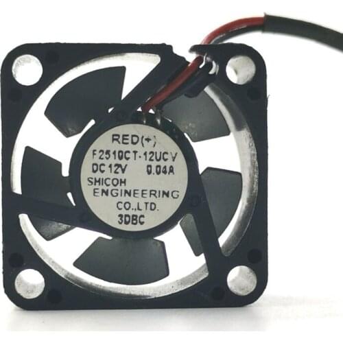 2pcs F2510CT-12UCV 25mm 2.5cm Micor Mini DC 12V 0.04A 25*25*10 2 Wire Iron Metal Blade Miniature HeatSink Cooling Fan