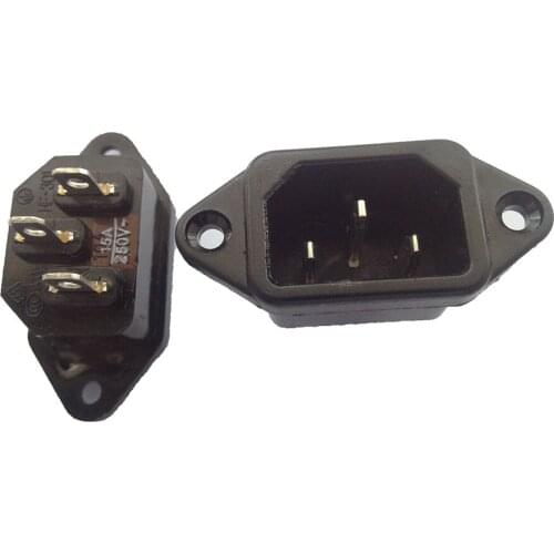 5pcs 3P IEC 320 C14 Male Plug Panel Power Inlet Sockets Connectors AC 250V 10A AC-04