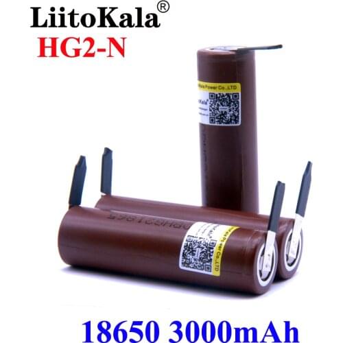 Hot LiitoKala HG2 18650 3000mah High power discharge Rechargeable battery power high discharge,30A large current+DIY nicke