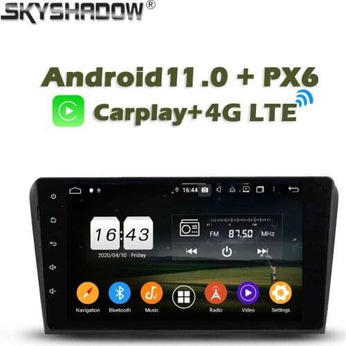 720P Carplay PX6 DSP 9" Android 10 4G +64G Car DVD Player GPS RDS Radio wifi Bluetooth 5.0 For Mazda 3 2004 2005 2006 2007-2009