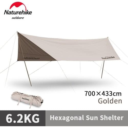Naturehike 5-8 Persons Cotton cloth large hexagonal canopy sunscreen pergola camping camping large awning