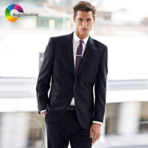 Black Business Suit 2019 Slim Fit Men Suits For Wedding Formal Costume Groom Prom Tuxedo Best Man Blazer Traje Hombre 2Pieces