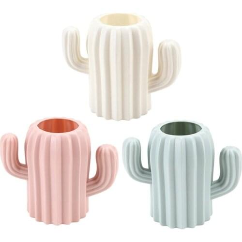 Pen Holder Creative Student Stationery Desktop Cactus Desk Multifunction Storage Box PE Pen Container Brush Pot Office Supplies