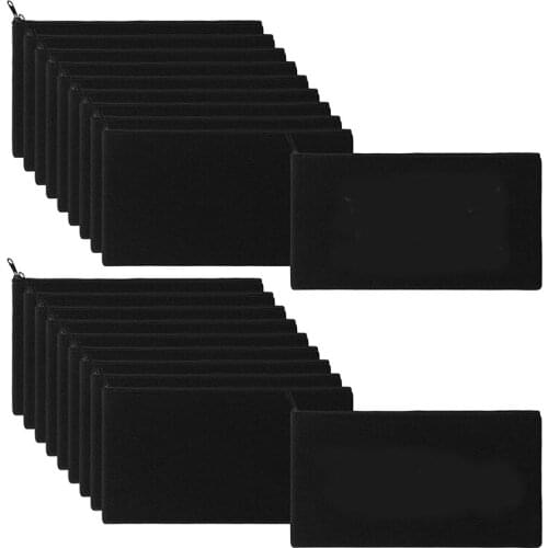 40 Pcs Canvas Pencil Pouch Zipper Makeup Bags Blank Craft DIY Bags Multipurpose Toiletry Stationary Storage Bags