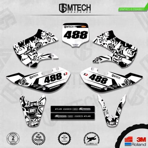 DSMTECH Customized Team Graphics Backgrounds Decals 3M Custom Stickers For KAWASAKI 2000-2020 KX65 008
