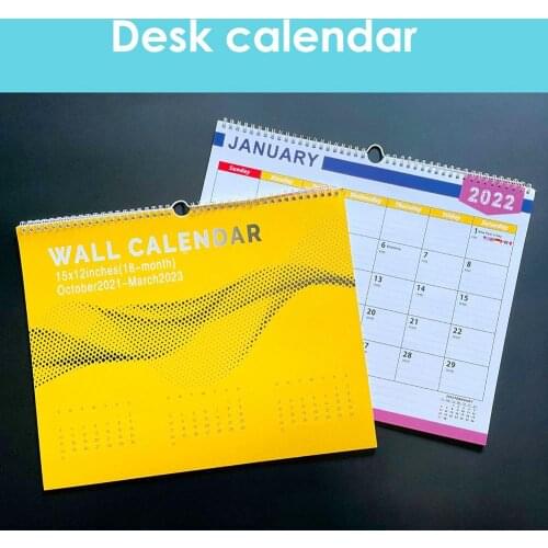 Calendar 2021-2023 Simple Wall-mounted Calendar Desk Calendar English Wall Calendar Home Decoration Stationery School Supplies
