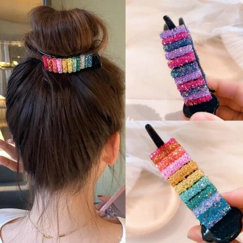 Korean Rainbow Hair Clip Big Crabs Ponytail Bun hairpins for hair women Headwear Hair Accessories Gift