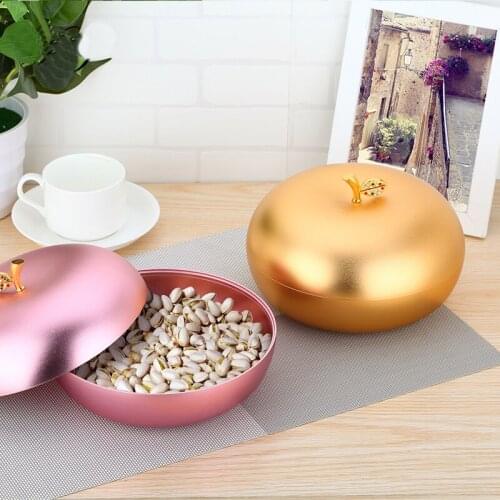 Beautiful dazzling golden apple fruit shape desktop small storage box Living room snack dessert decoration exquisite storage