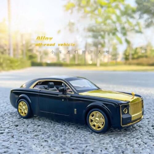 1/24 Alloy Die Cast Rolls Luxury Model Toy Car Simulation Sound Light Pull Back Coupe Pullback Toys Vehicle For Collection Gifts