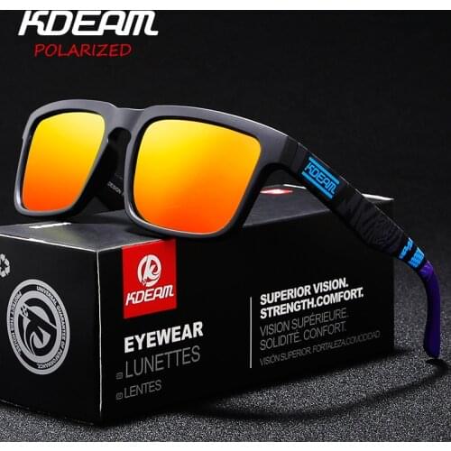 KDEAM Classic Polarized Sunglasses Men Sports Style Fashion HD Sun Glasses High Quality Polaroid Lens Goggles Male Gafas XH8