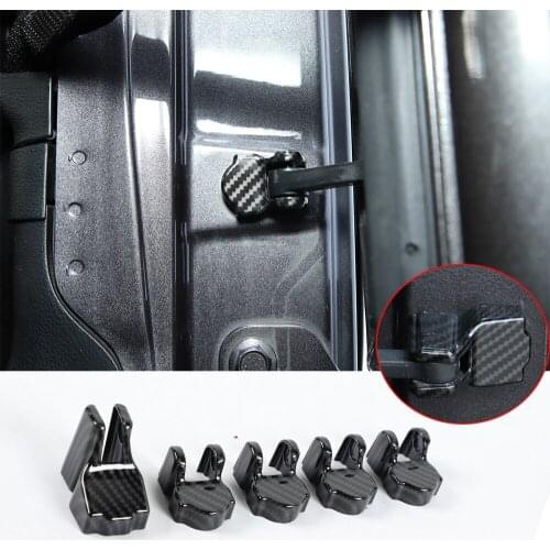 Carbon Fiber ABS Door & Tailgate Lock Limiting Stopper Cover Trim Fit ForJee Wrangler JL2-Door/4-Door 2018-2021 Car Accessories