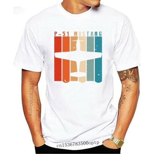 P-51 Mustang Fighter Airplanes Retro Vintage Style 2020 Summer Style Brand Casual O-Neck Male Tops & Tees Printing on T Shirts