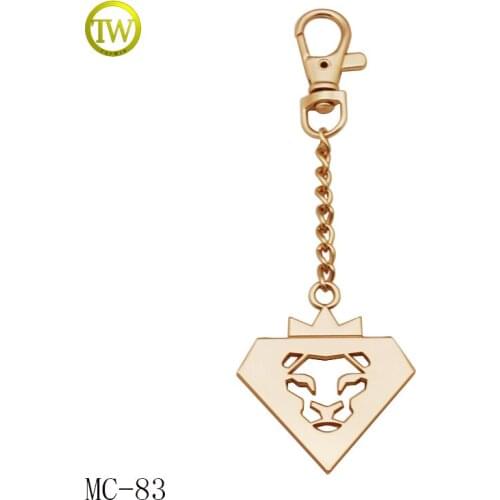 Custom handbag logo metal chain hang tag metal logo label for bags