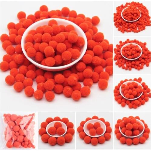Orange Red Pompoms 8/10/15/20/25/30mm Soft Pom Poms Balls Fur Plush Ball DIY Handcraft Wedding Home Decoration Party Supply 20g