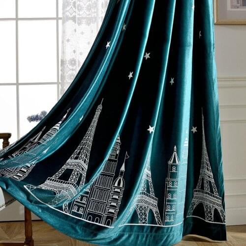 Curtains for Living Room and Bedroom Modern Simple European Curtains Italian Flannel Embroidered Curtains Custom