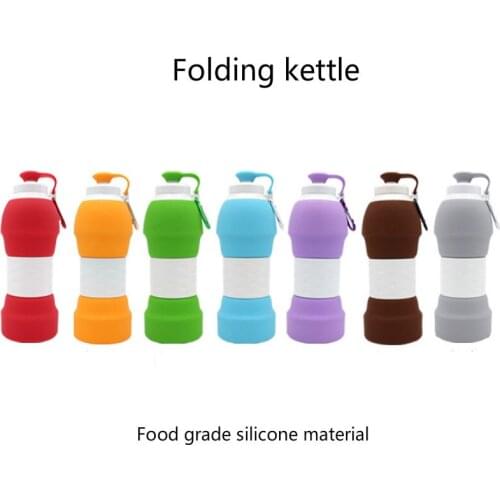 Waist 580ml Portable Water Bottle Silicone Folding Cup Mug 7 Colors Outdoor Travel Sports Extendable Bottle